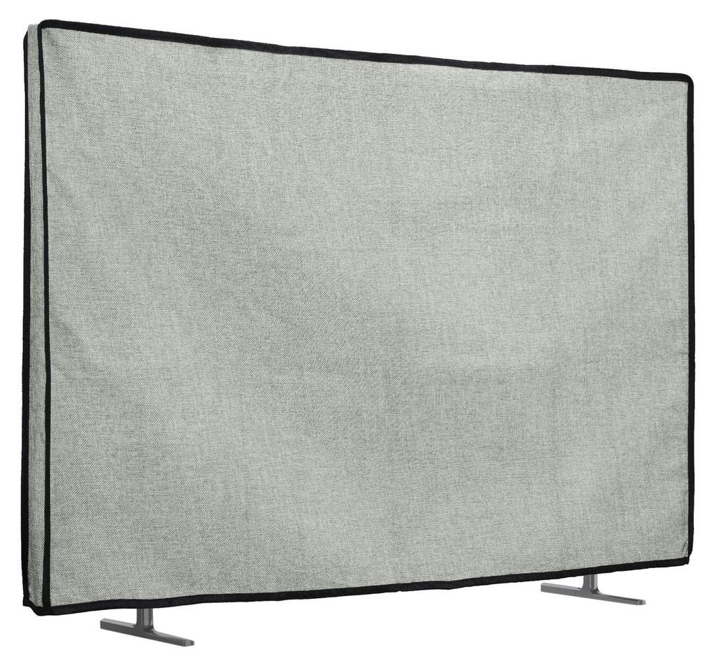 kwmobile 24" TV Abdeckung Indoor - Fernseher Hülle Bildschirmschutz Abdeckung - TV Bildschirm Staubschutzhülle - Fernsehabdeckung - Leinen Hellgrau