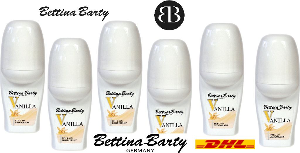 Bettina Barty Vanilla Roll-On Deodorant 6 x 50 ml