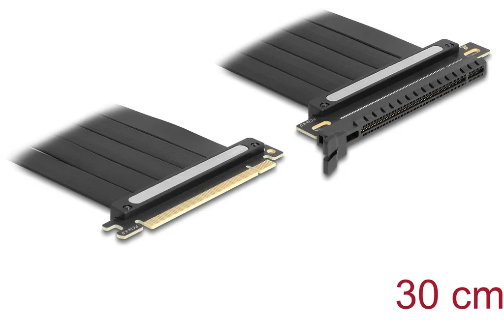 Câble Riser PCIe 4.0 x16 Delock pour Montage Vertical de Carte Vidéo