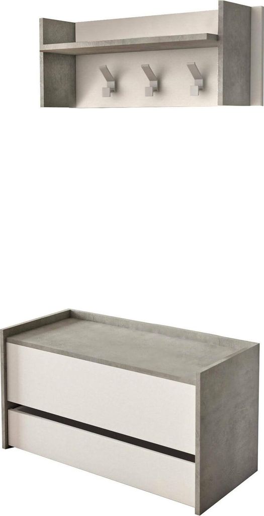 Dmora Flurkommode Brionia 90x40x46 cm Grau, 1 Schublade