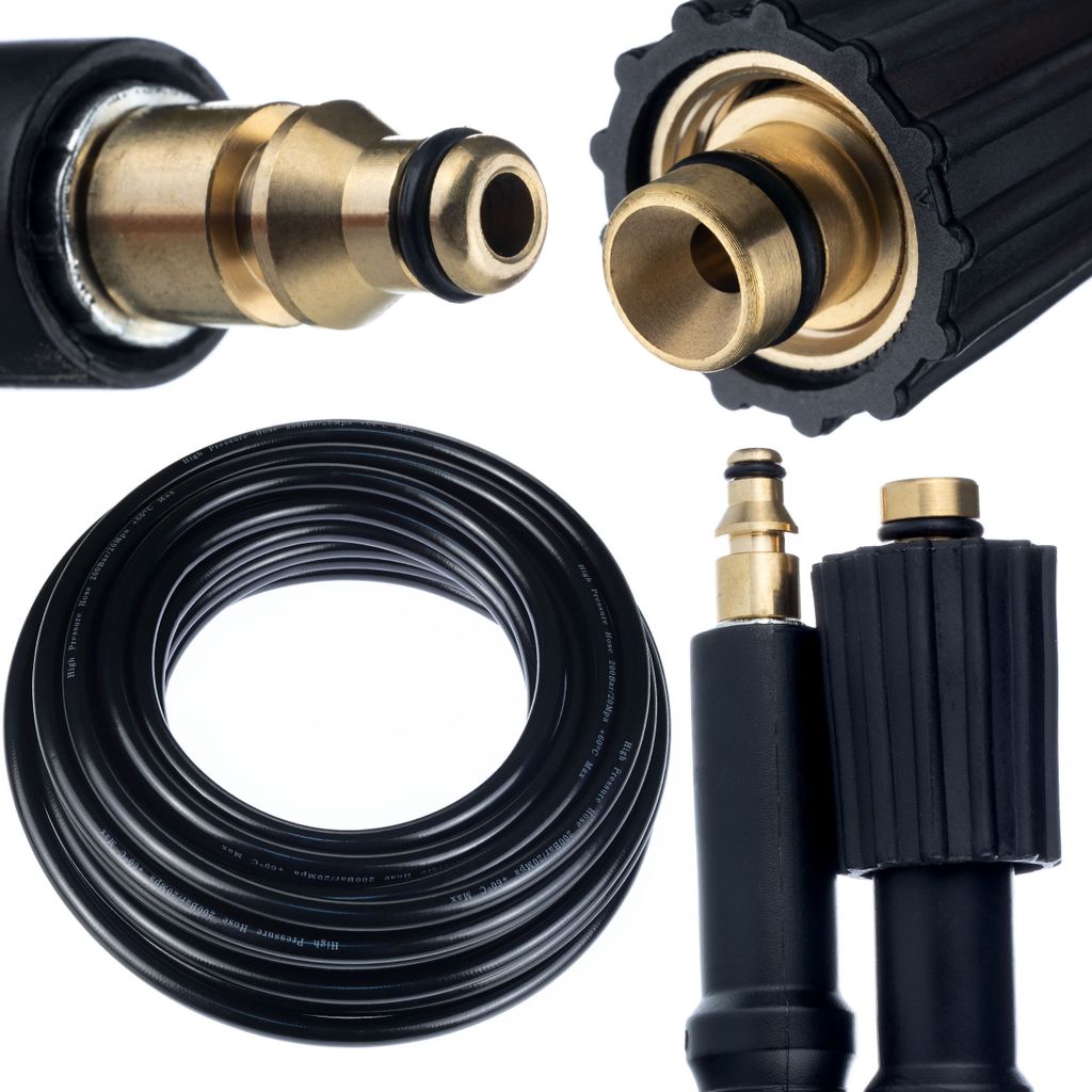Rosfix Hochdruckschlauch 5 m – Click Connect System | 200 bar, 60 °C, Nylon- und PVC-Ummantelung | Ersatzteil für Hochdruckreiniger Stihl, Nilf...
