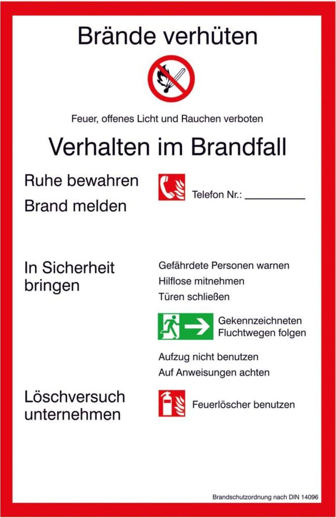 SafetyMarking Verbotsschild Kunststoff B200xH300 mm Brandschutzverordnung BRD