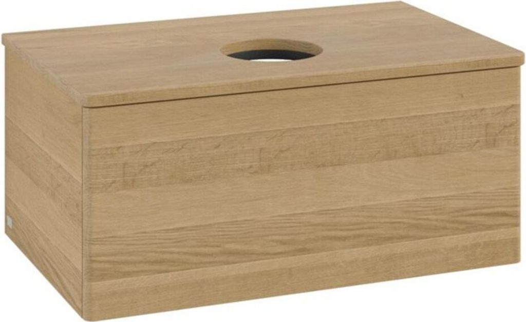 V&B Waschtischunterschrank ohne Frontstruktur -Beleuchtung Antao 80x36x50cm, WBP-farbe hon. Oa, honey oak