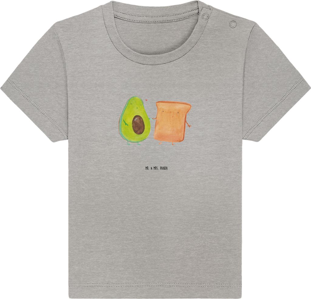 Mr. & Mrs. Panda T-Shirt Avocado Toast 0. - 6. Monat - Heather Grey - Geschenk, Freund, Babyshirt, Pärchen, Hochzeitsgeschenk, Baby Baumwollshirt,...