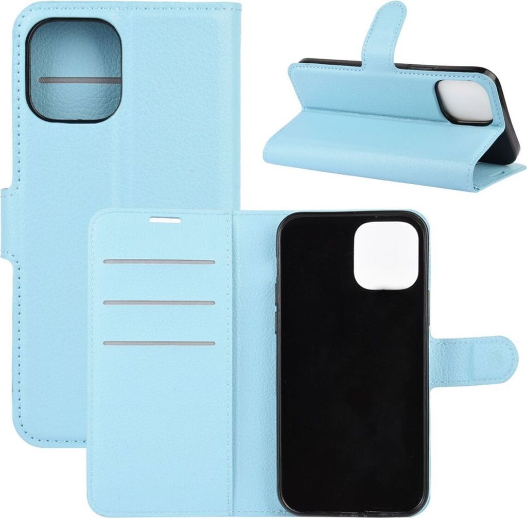 König Design Hülle kompatibel mit Apple iPhone 12 Pro Max Kunstleder Handyhülle - Handy Case Blau