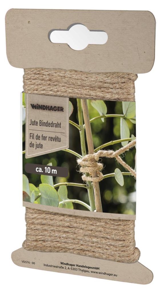 Windhager 7477, Pflanzdraht, Braun, Jute, Stahl, 10000 mm, Produktbild 