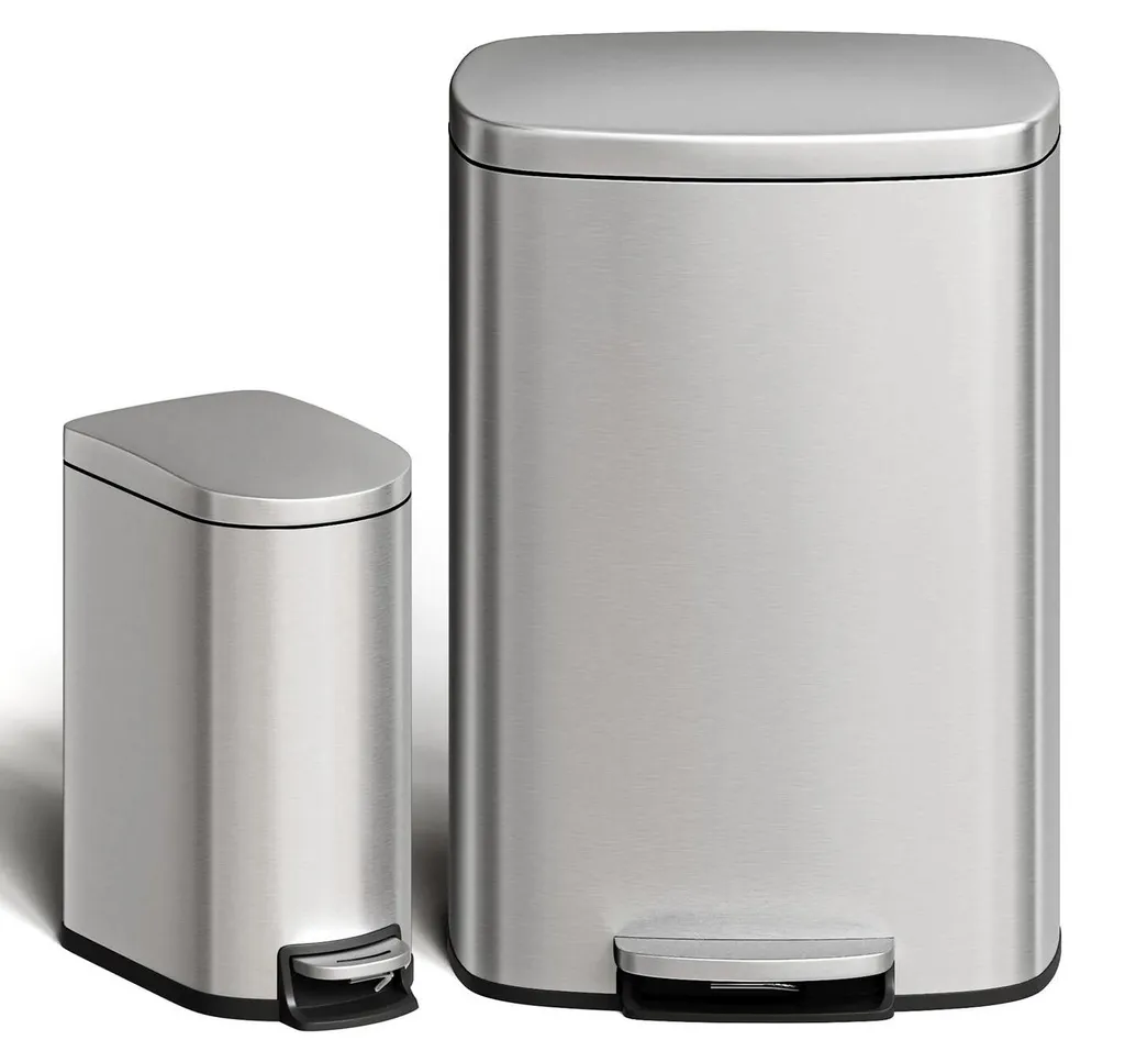 Poubelles à pédale inox 50L et 10L : finissez-en avec les mauvaises odeurs
