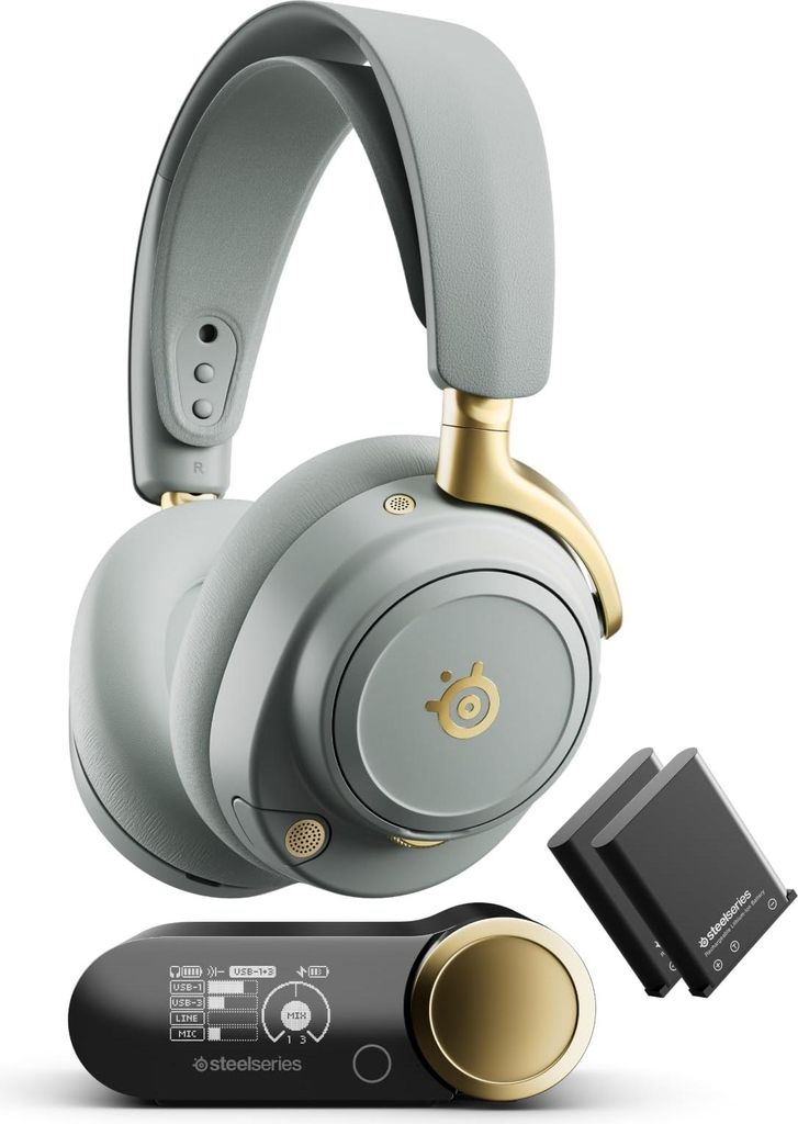 Steelseries Arctis Nova Elite-Sage&Gold, Kabellos, Produktbild 