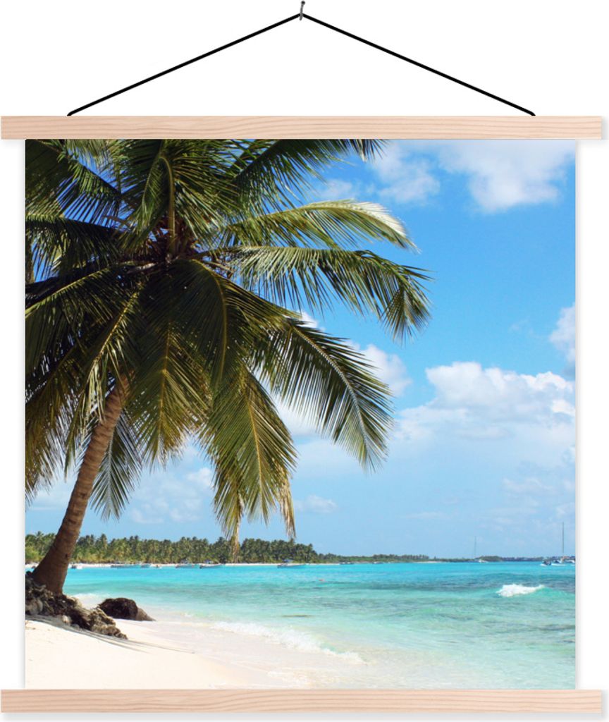 MuchoWow® Textilposter Palme - Tropisch - Wolken 120x120 cm Produktbild 
