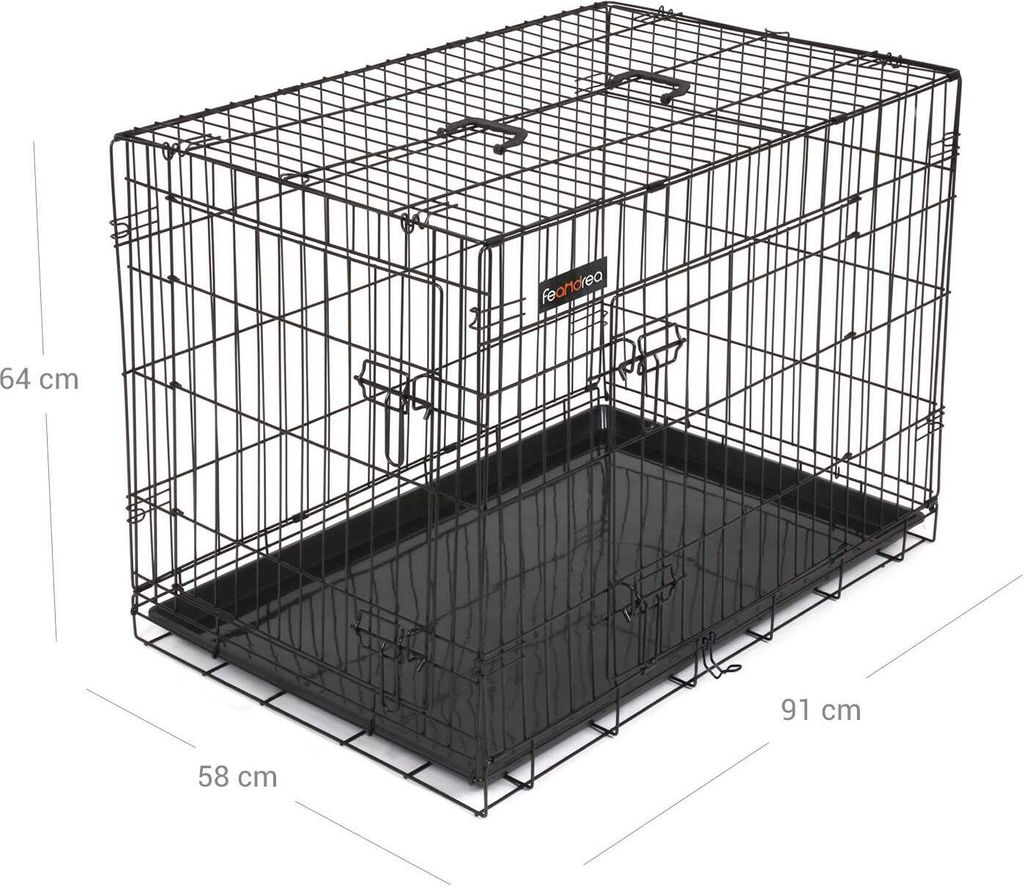 Klietka pre psa, skladacia, dĺžka 92,5 cm, 2 dvere, L, Obrázok produktu 14