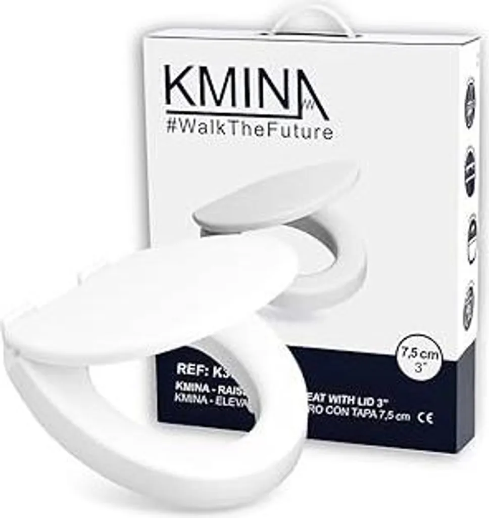 Sedile WC Rialzato KMINA 7,5cm Softclose - Duroplast Bianco Premium