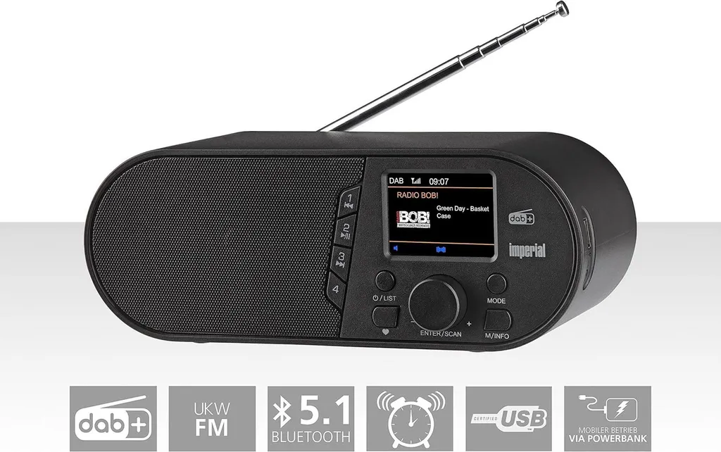 Radio Numérique Sans Grésillement Imperial DABMAN d105 Noir WiFi Stable