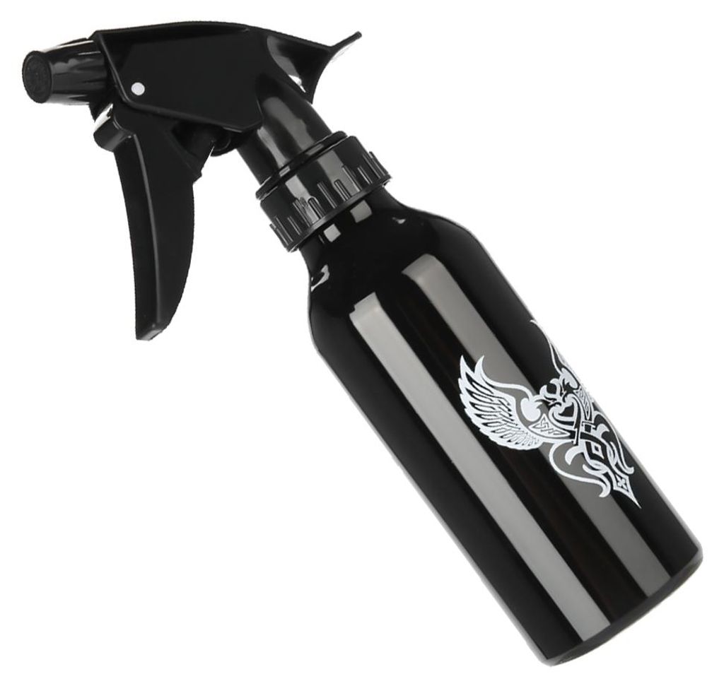 Professionelle Sprühflasche aus Aluminiumlegierung für Tattoos – Sprühflasche zur Reinigung von Tattoos mit Grünalgen (schwarz)