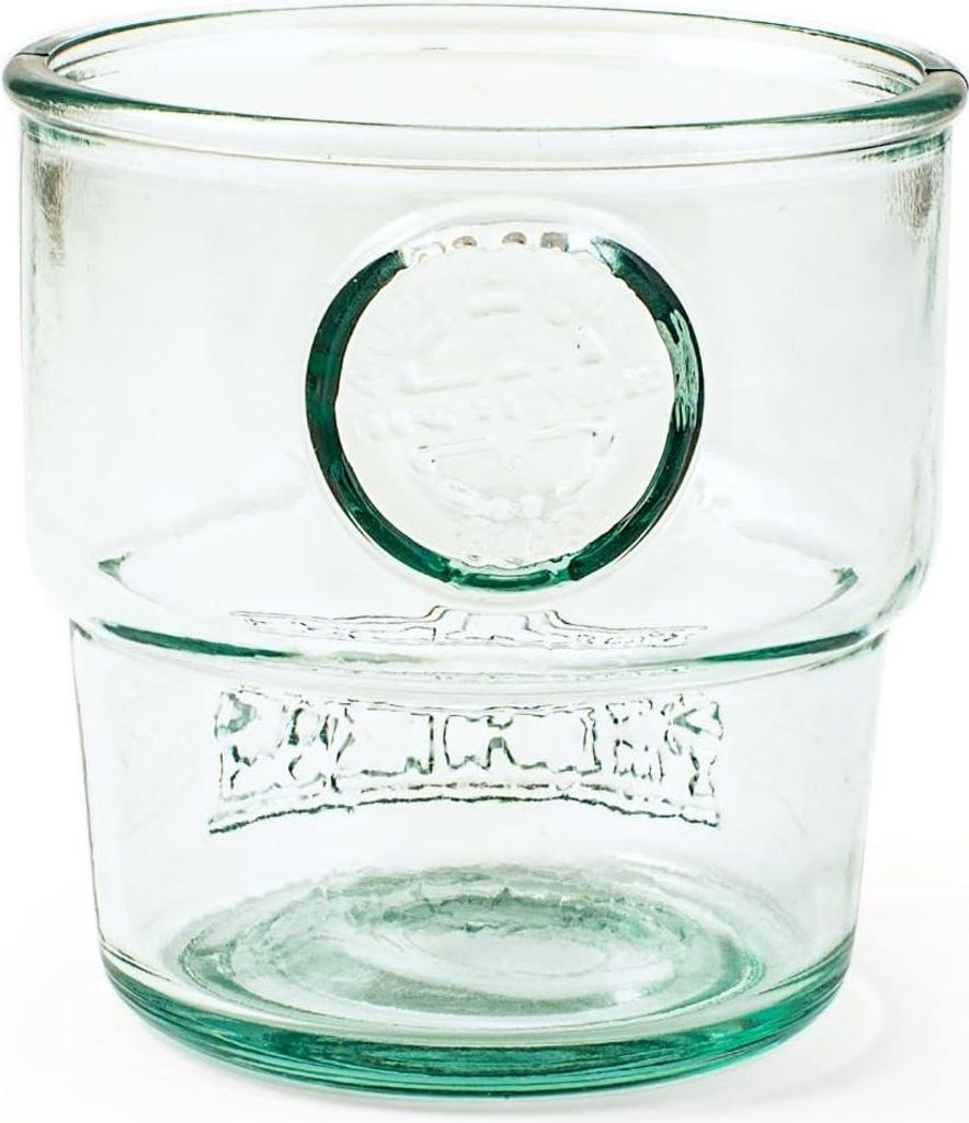H&H 6er Set stapelbare Gläser Authentic aus Recyclingglas C 30