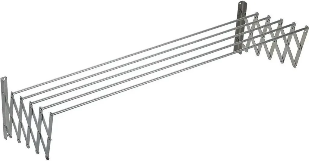 Sauvic Corde à linge extensible 110 cm en aluminium argenté durable