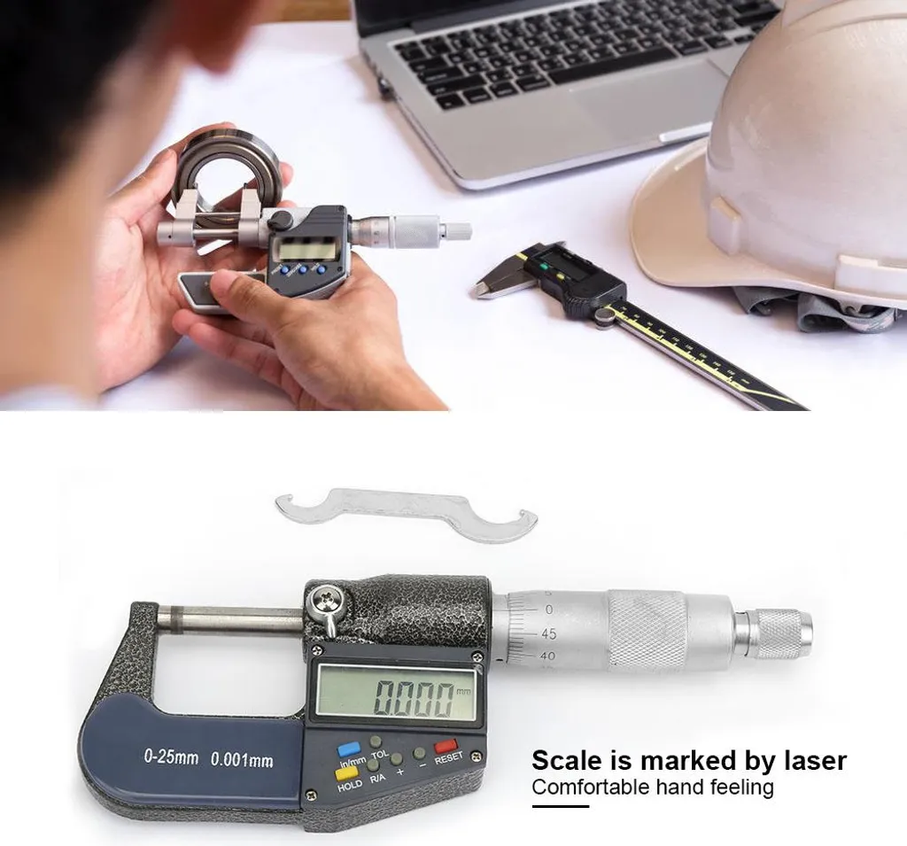 Micromètre d'épaisseur à affichage digital LCD résolution 1 micron