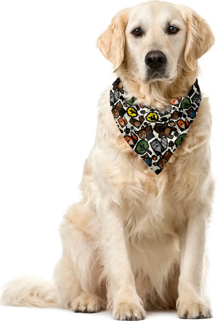 Bandana per Cani ABAKUHAUS 55x55 cm Multicolore Fantasia Bosco Legno