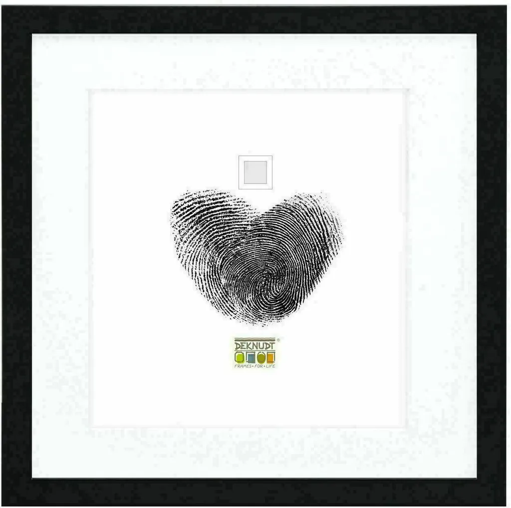 Cadre Photo en Bois Noir 40x40 cm avec Passe-partout Finition Pro