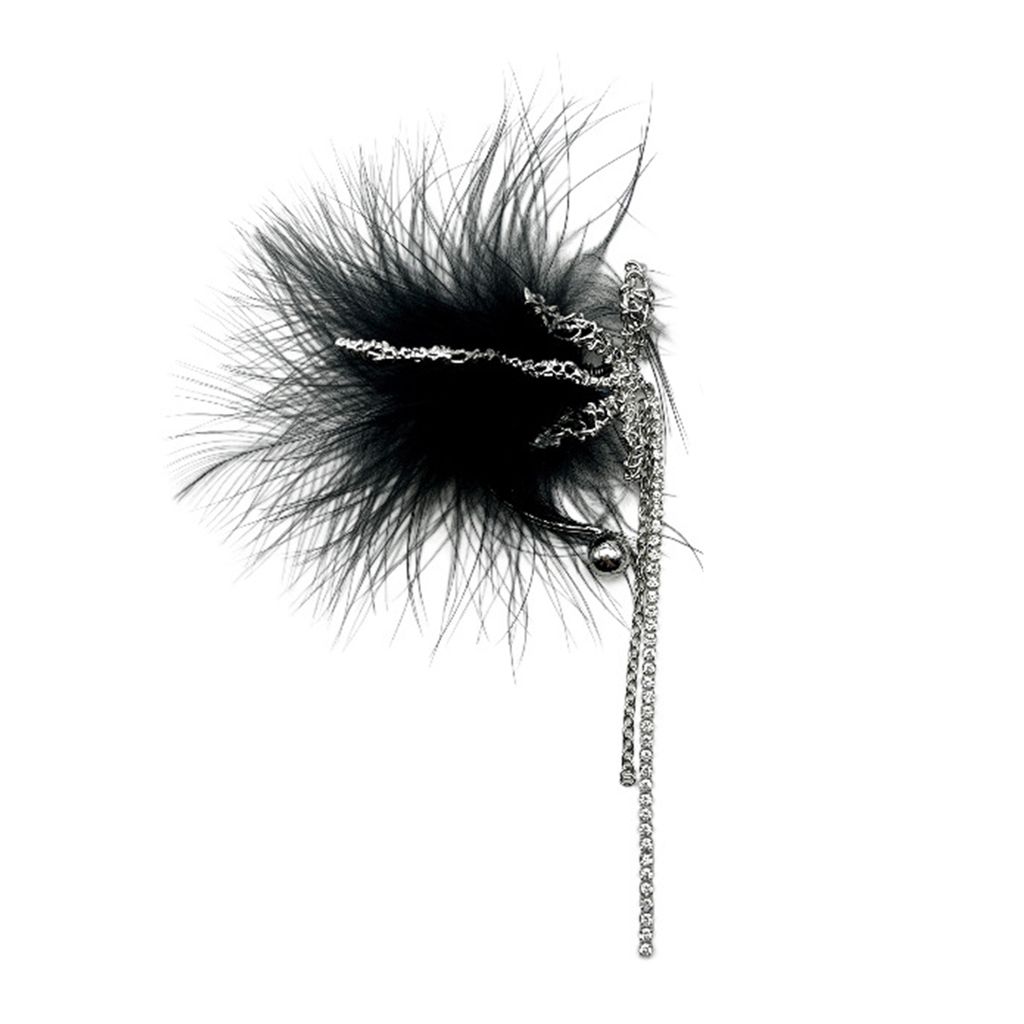 1Pc Clip Ohrring Luxus Temperament Nachahmung Feder Kein Piercing Quaste Dress Up High-end-Faux Perle Quaste Ohr manschette Schmuck Zubehör-A