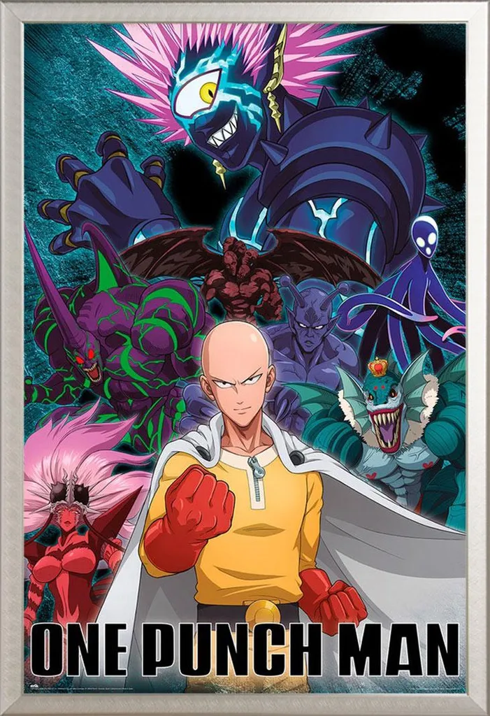 Maxi Poster One Punch Man Saitama vs Villains + Cornice Shinsuke Pro