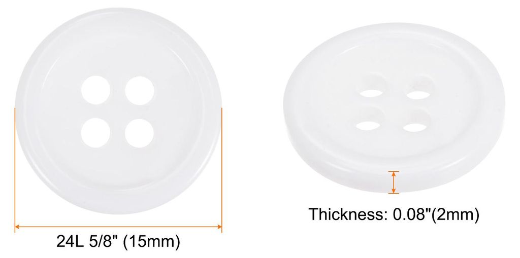 50 Stš¹ck Kn?pfe 15 mm N?hkn?pfe Wei? Harz Kunststoffkn?pfe Flach 4 Loch Runde Bastelkn?pfe zum N?hen Bekleidung Hosen Anzš¹ge Jacke Hemden Man...