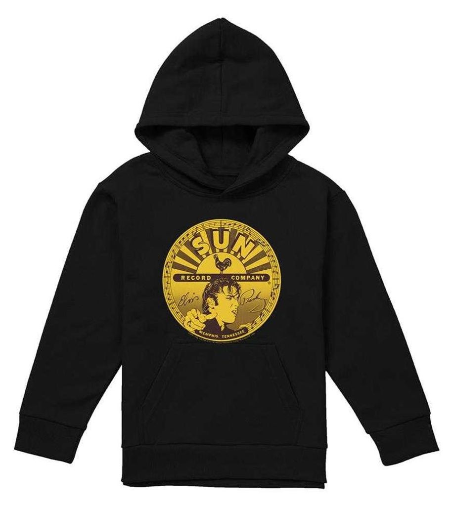 Elvis Presley - "Full Sun Label" Kapuzenpullover für Kinder TV33805 (128) (Schwarz)