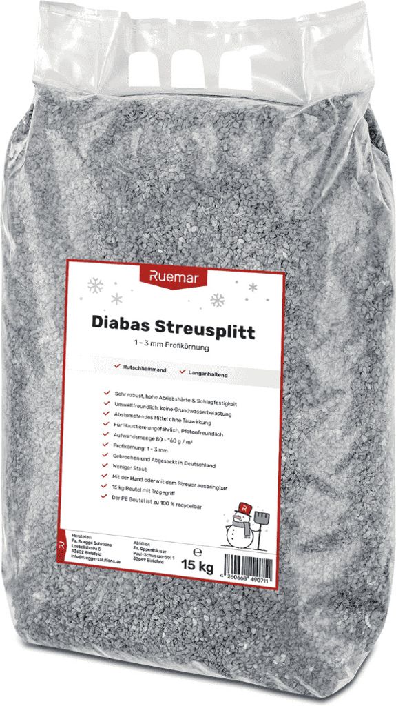 Diabas Streusplitt 1–3 mm 15 kg Sack Produktbild 