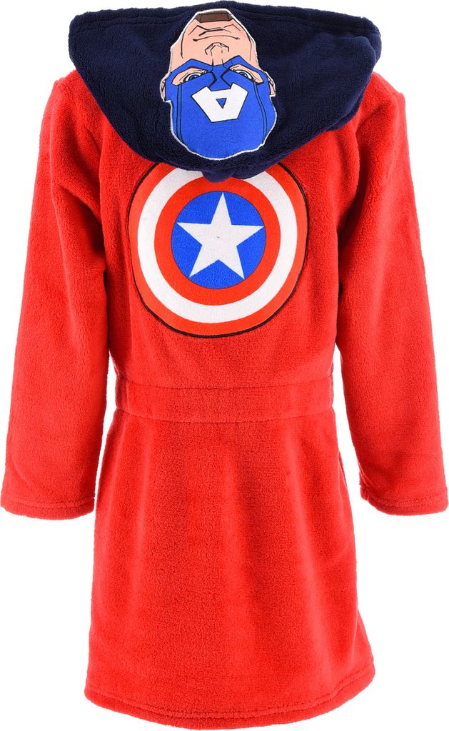 Avengers Captain America Kinder Jungen Bademantel Morgenmantel , Farbe:Rot, Größe:104