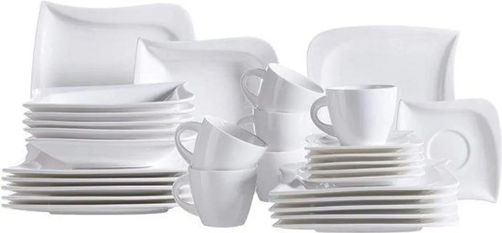 Serviettes de table lavables blanches anti-taches - Lot de 30 pour 6 personnes