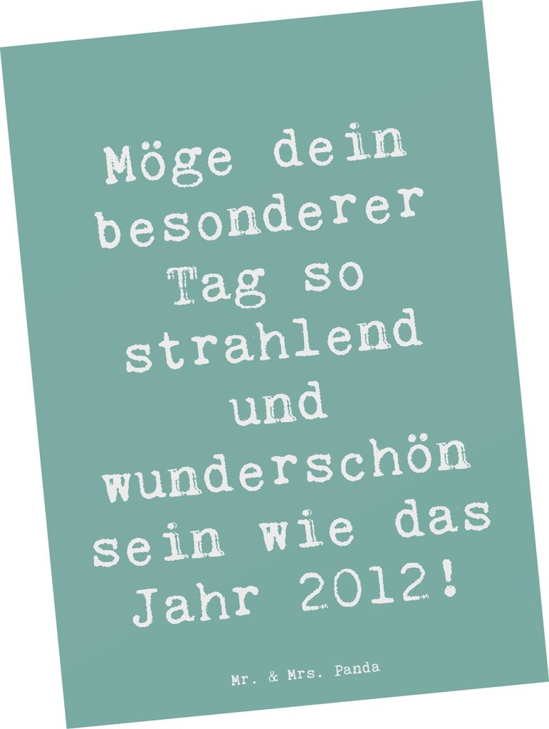 Mr. & Mrs. Panda Postkarte Spruch 2012 Geburtstag - Produktbild 