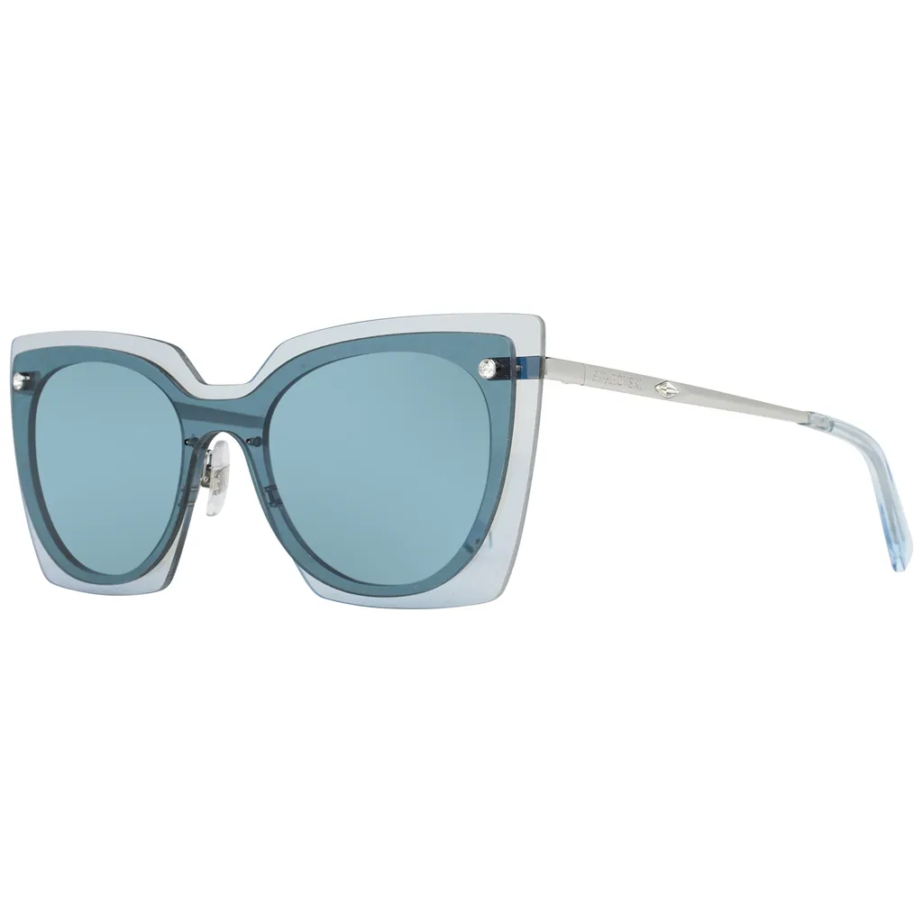 Swarovski SK0201 16V Occhiali Sole Cat-Eye Blu con Cristalli Originali