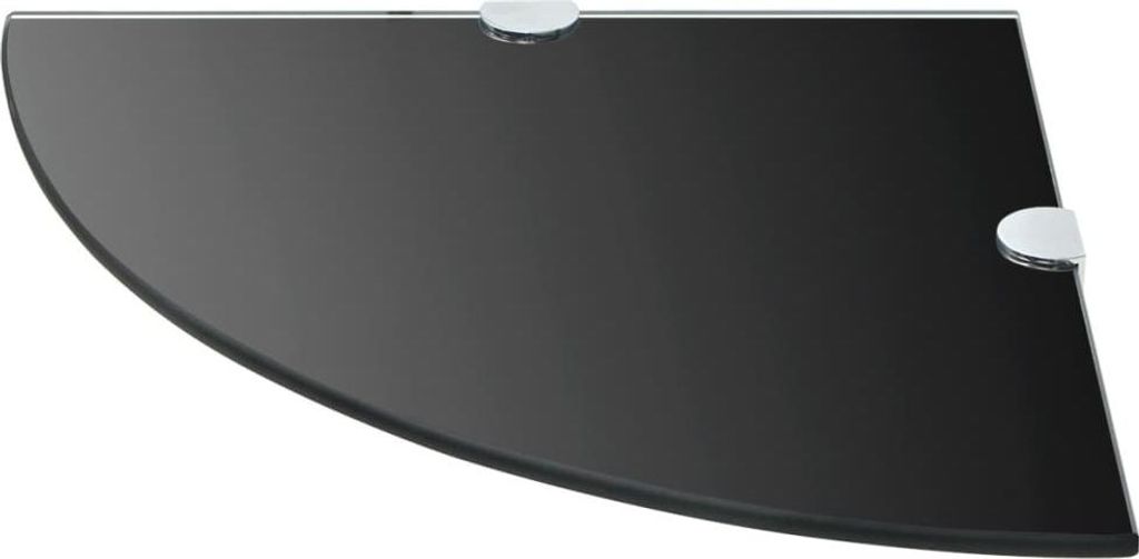 vidaXL Eckablage mit Verchromten Halterungen Glas Schwarz 25x25 cm
