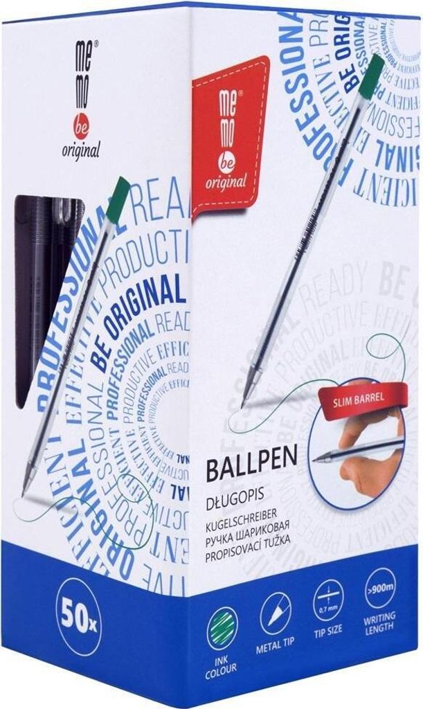 Büro-Kugelschreiber 0,7 mm grün (50 Stück) MemoBe
