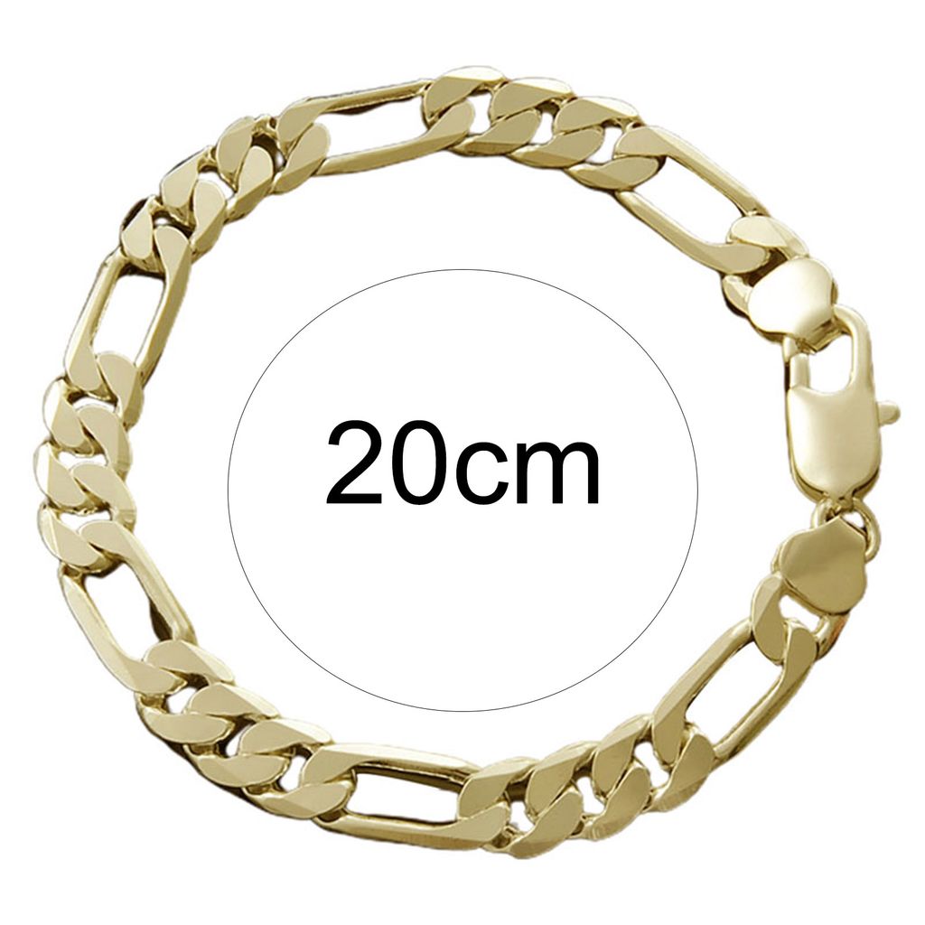 Männer Armband Kette Hip Hop Schmuck Galvanik Bright Lustre Armreif Geburtstagsgeschenke-Golden,12mm
