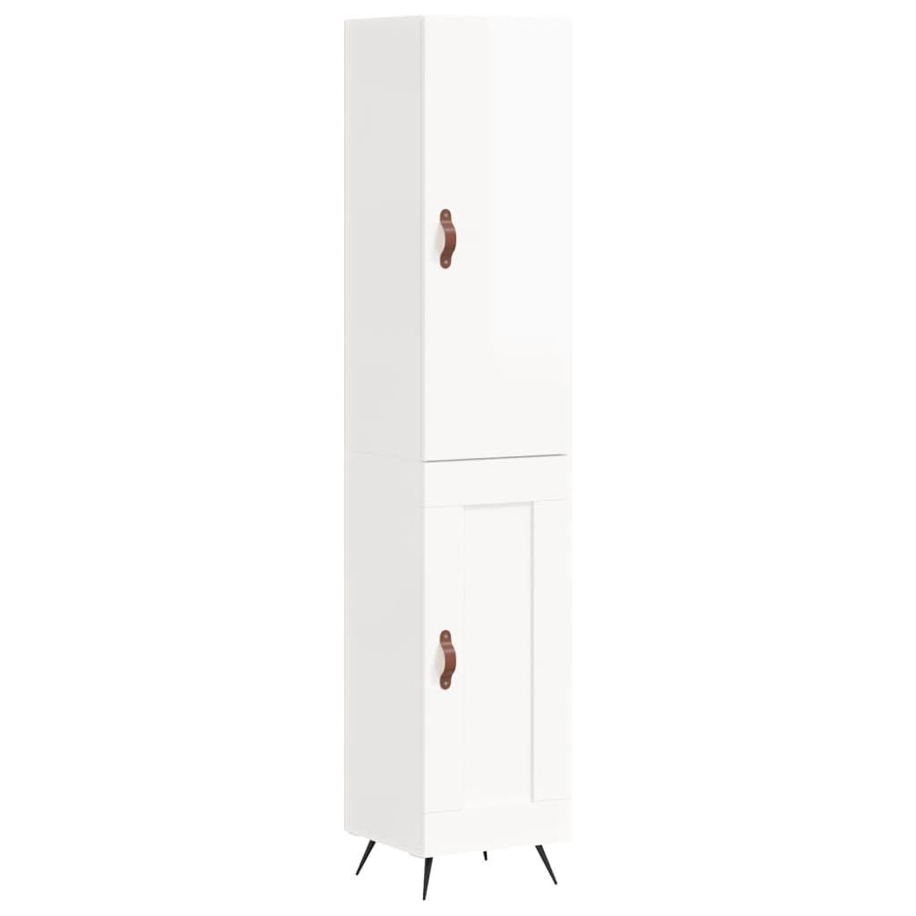 Highboard Hochglanz-Weiß 34,5x34x180 cm Holzwerkstoff