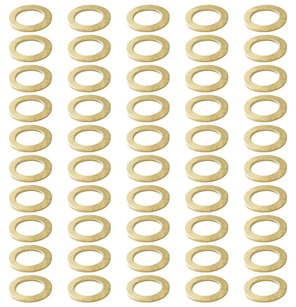 50 Stück 10,2 x 15 x 1 mm Türscharnier-Befestigungsringe, Unterlegscheiben für Innentüren, Messing