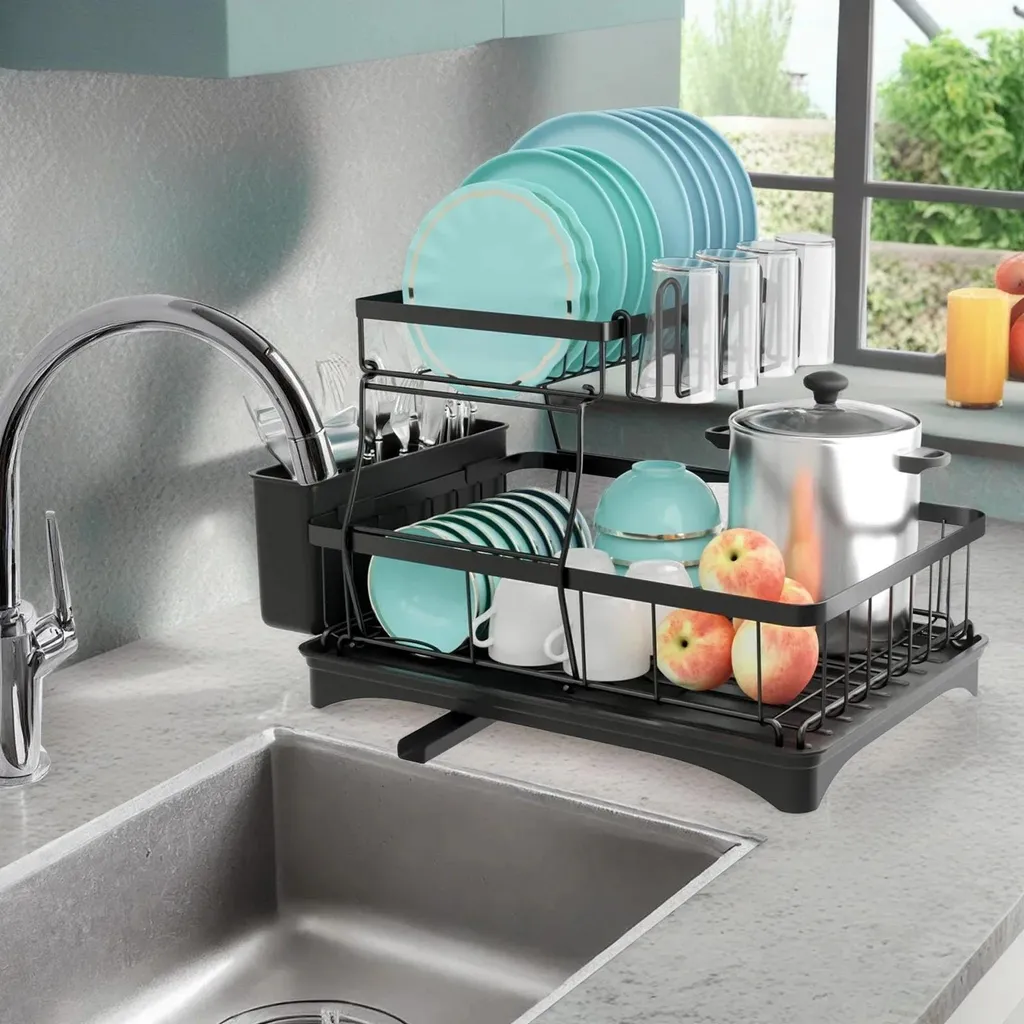 Recensione Scolapiatti 2 Livelli Nero Ferro: Efficienza e Drenaggio