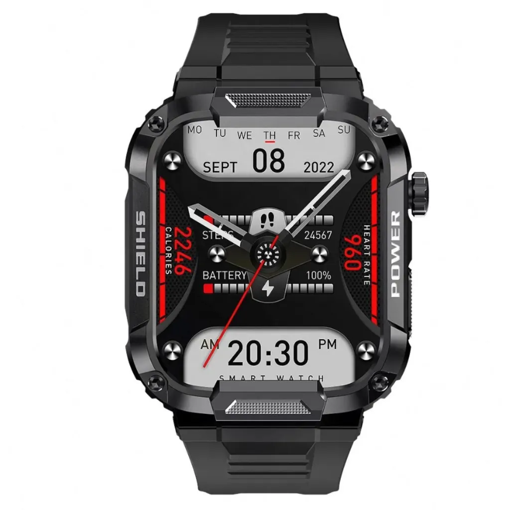 Manike G106 Smartwatch - display AMOLED da 1,96", frequenza cardiaca e pressione sanguigna, SpO₂, monitoraggio del sonno, multisport, IP68, batteria da 7 giorni, Android e iOS
