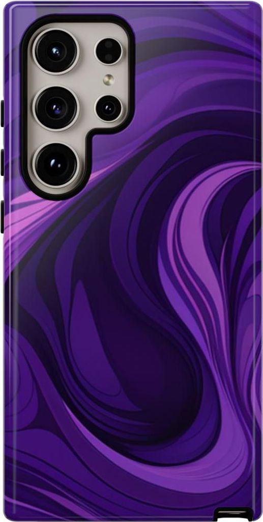 Abstraktes Wellenmuster in Violett – Hülle Kompatibel mit Samsung Galaxy S24 Ultra