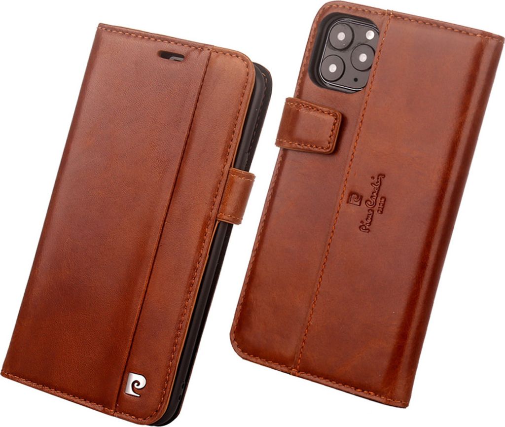 Pierre Cardin Apple iPhone 11 Pro Brown Book type case - Genuine Leather