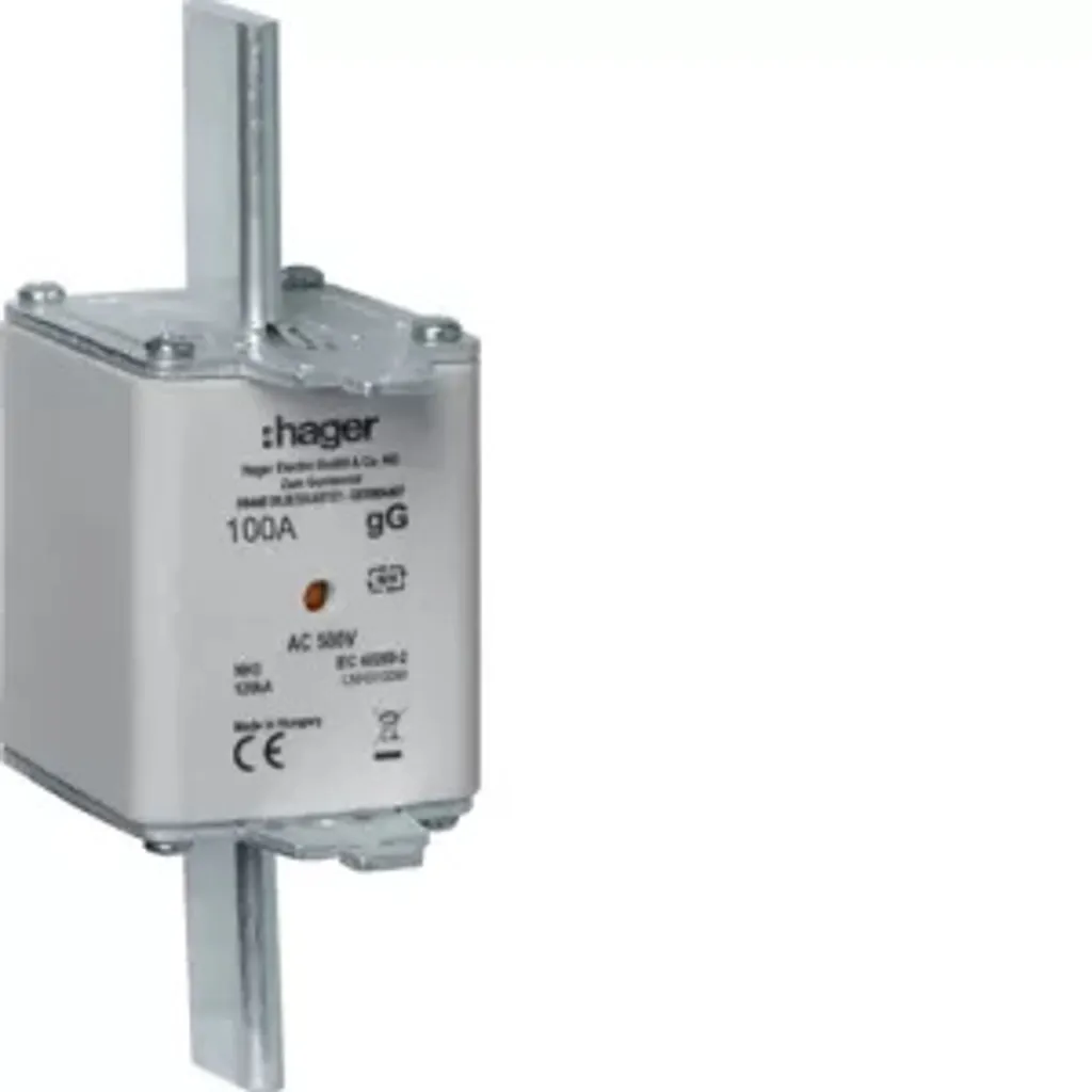 Fusible NH 100A Hager LNH3100M Taille 3C gG 500V Haute Capacité de Coupure