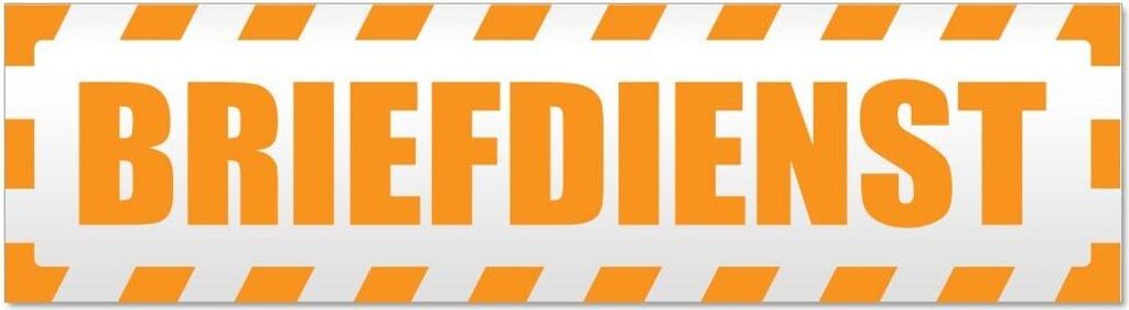 Kiwistar - Autoaufkleber - Orange - 45 x 12 cm - Briefdienst gestreift - Hinweis Aufkleber Sticker für Auto, Kfz, Fahrrad, PKW, LKW