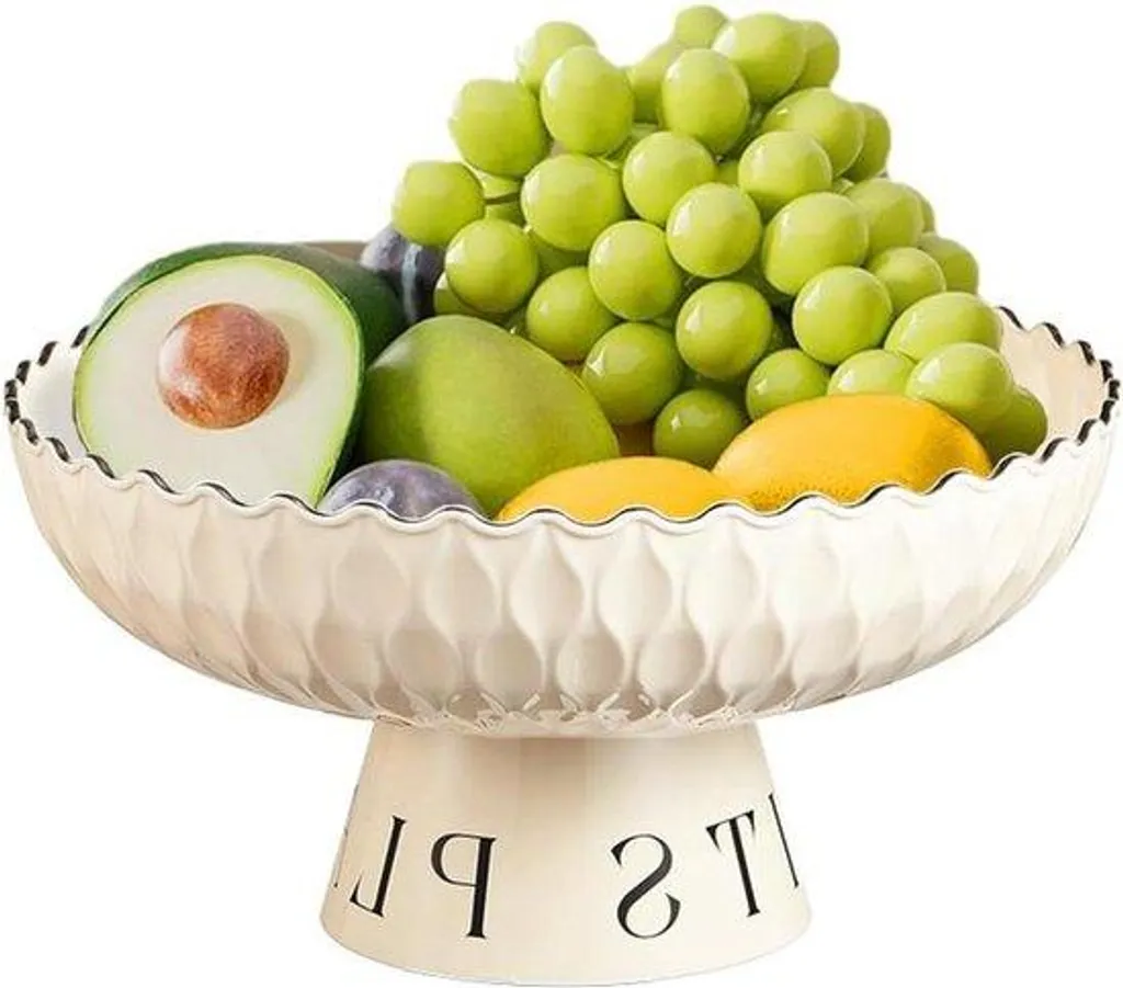 Grand panier à fruits décoratif en métal noir pour centre de table chic
