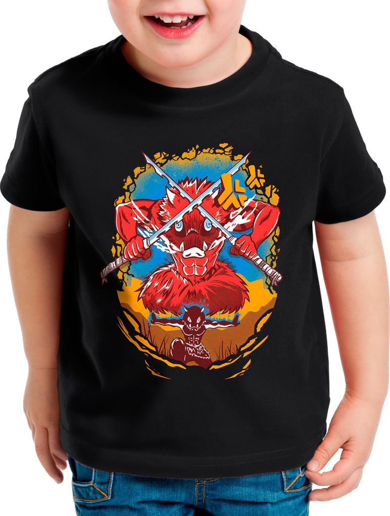 style3 Ino Suke Boar Head Kinder T-Shirt anime japan manga