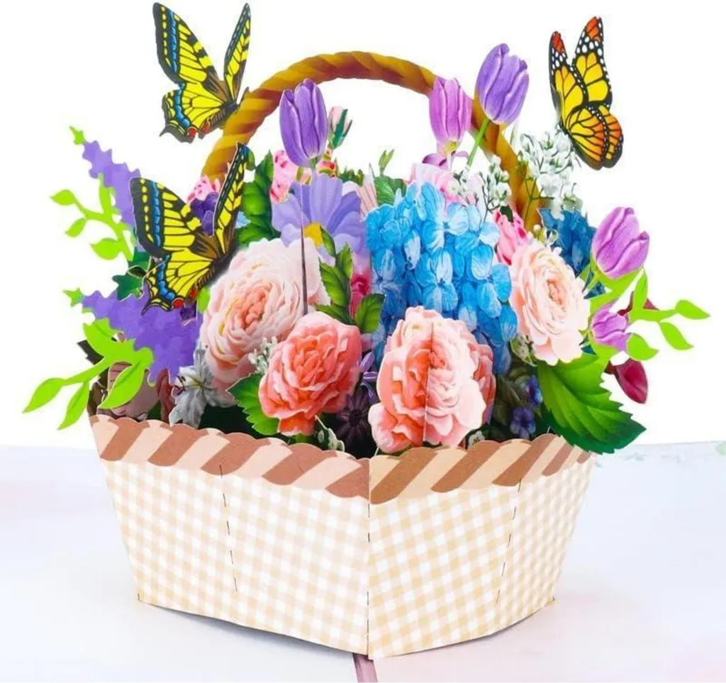 Heyu-Lotus Carte d'Anniversaire 3D Pop Up Fleur avec Enveloppe Rose