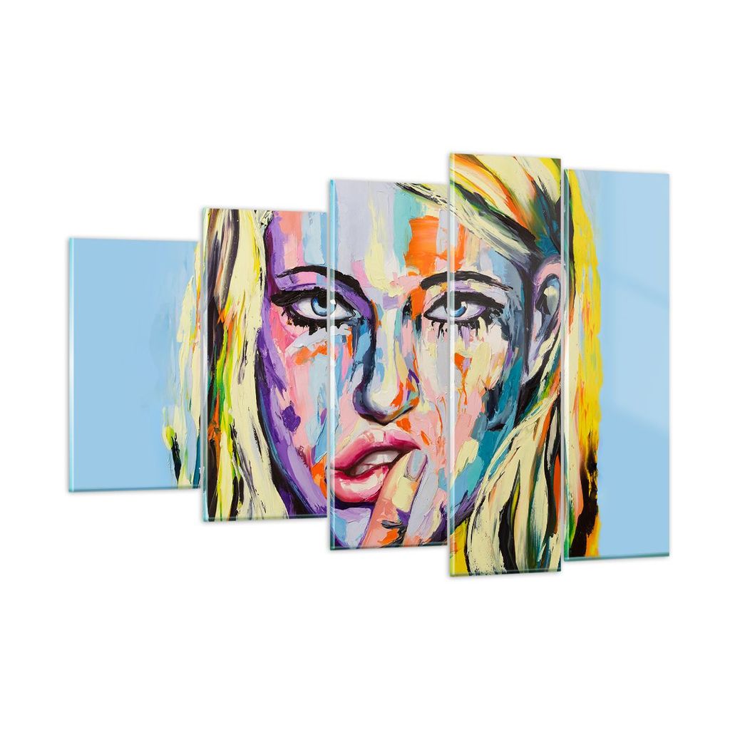 Bilder auf glas - Öl Malerei Porträt Frau - 150x100cm - Glasbilder - Wandbilder - Kunstdruck - zum Aufhängen bereit - Wanddekoration aus Glas - ...
