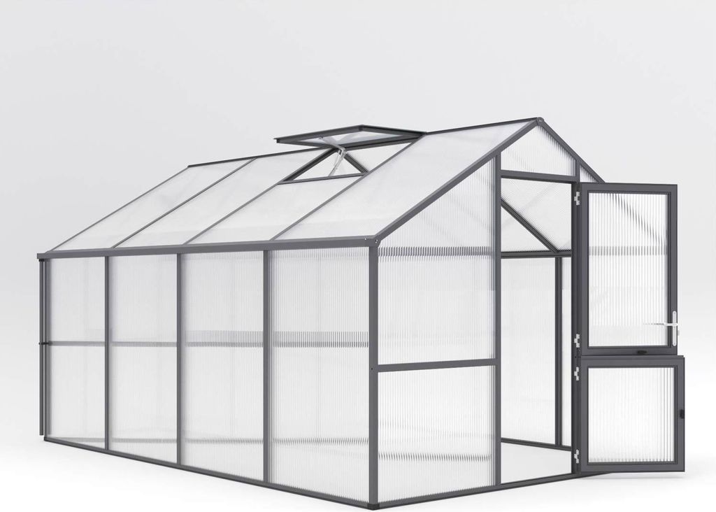 KGT Gewächshaus "Nelke IV" anthrazit-grau 12,7 m² 16 mm HKP