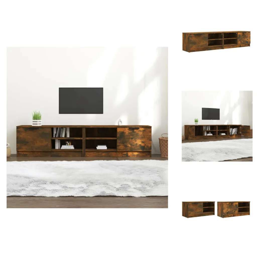 vidaXL Mobili TV 2 pz. Rovere fumé 80x35x36,5 cm materiale a base di legno - Mobili TV