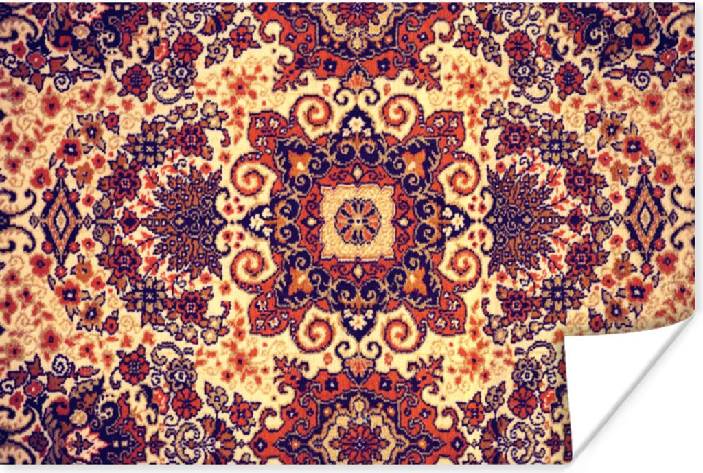 MuchoWow Poster Perserteppich - Muster - Rot - Gelb 120x80 cm - Bilder