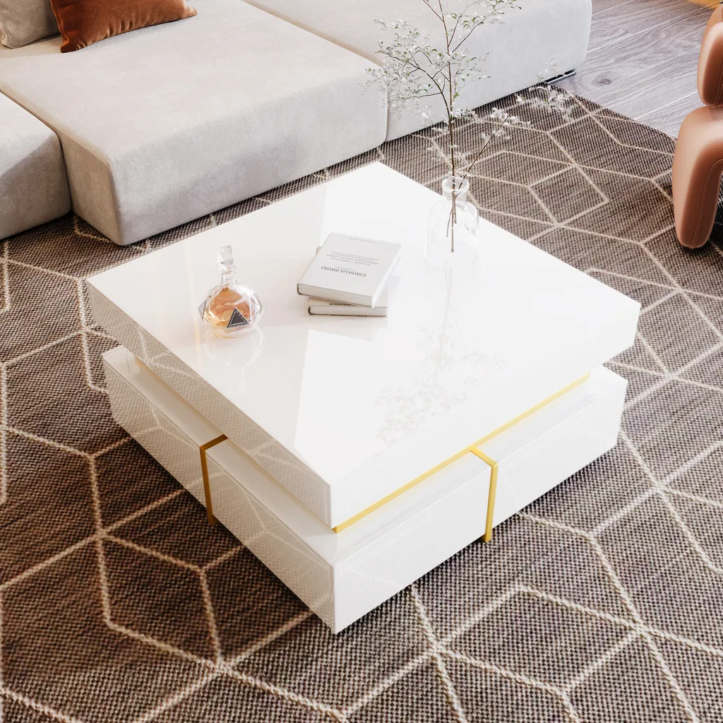 Table Basse Carrée MODFU pour Ranger votre Salon et Supprimer le Bazar